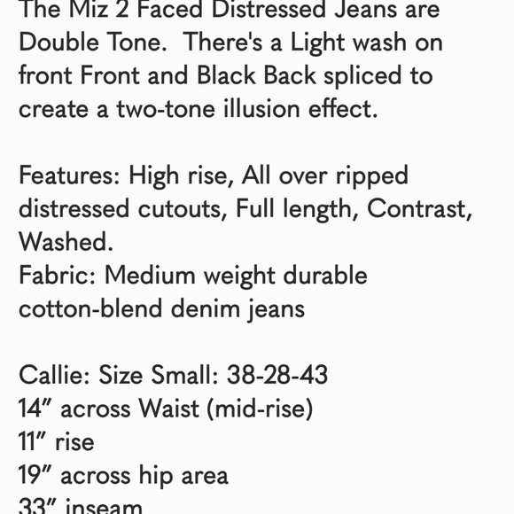 Host Pick Women's Miz 2 Faced Distressed High-rise 2 toned Jeans - Picture 15 of 16